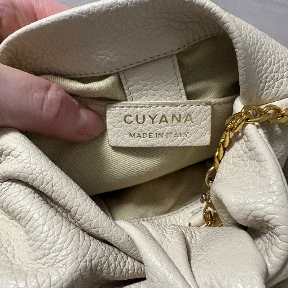 Cuyana Pebbled Leather Mini Bow Bag in Ecru - Picture 8 of 8